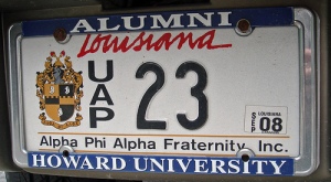 Alpha Phi Alpha license plate
